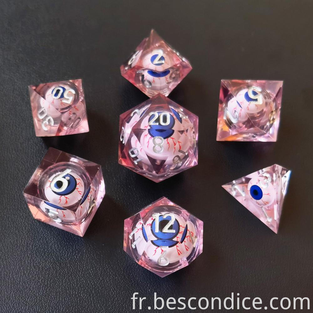 Dragon Eye Liquid Core Sharp Edge Handmade Dice Set 5